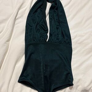 Elegant Black Halter Bodysuit